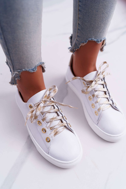 Жіночі шкіряні кросівки білі Viss