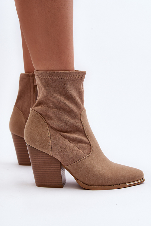 Жіночі бежеві ботильйони на шпильці Sanile