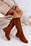 Ажурні замшеві високі чоботи Camel Darnell