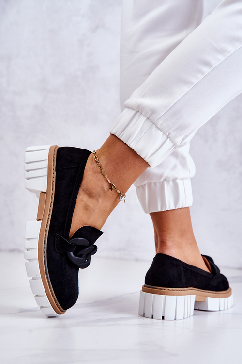 Замшеві лофери з декором Black Talisa