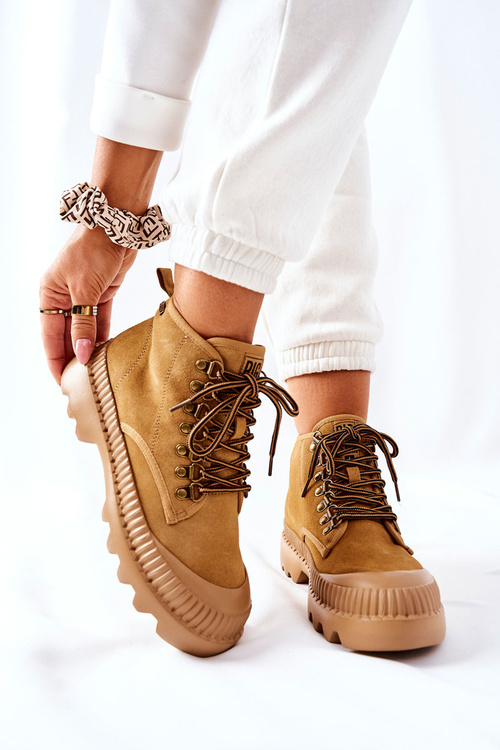 Шкіряні черевики Trapper Big Star II274366 Camel