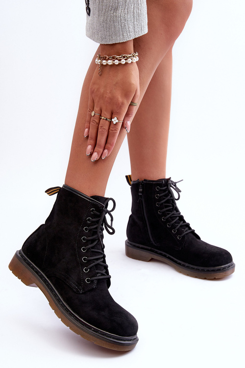 Замшеві ботильйони на плоскій підошві Black Asteoris