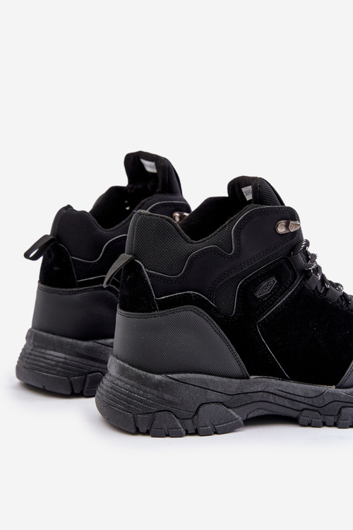 Чоловічі утеплені туристичні кросівки зі шнурівкою, чорні Zerista