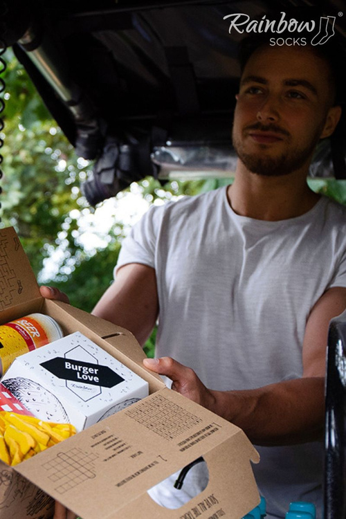 Rainbow Socks Meal Socks Box Бургер Фрі Пиво 5 пар