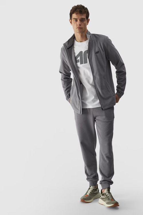 Чоловічий звичайний полар з коміром-стійкою 4F сірий 4FWMM00TFLEM289-25S