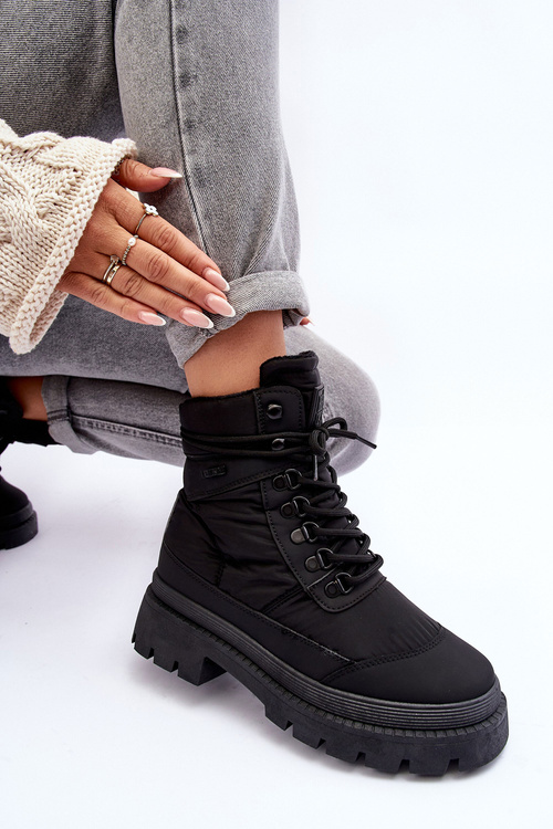 Жіночі черевики Trapper Теплі на платформі та підборах Big Star MM274340 Чорні