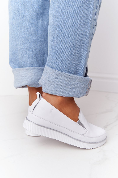 Жіночі шкіряні сліпони S.Barski білі