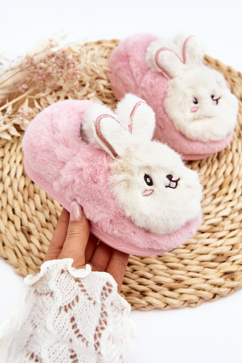 Дитячі хутряні тапочки з зайчиком Рожева Аполанія