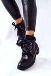 Чорні черевики з декоративною зав'язкою Tayah