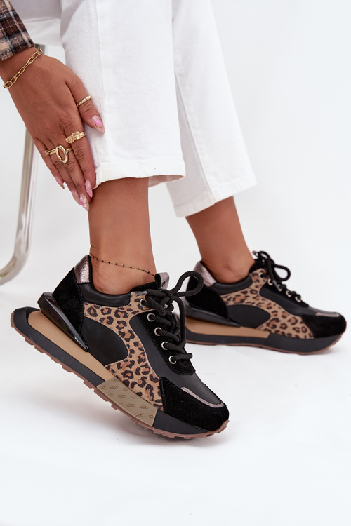 Шкіряні жіночі кросівки на платформі Panterka Artiker 55C0134 Чорний