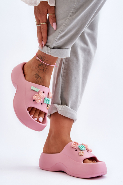 М'які жіночі поролонові тапочки з декором Рожевий Лорі