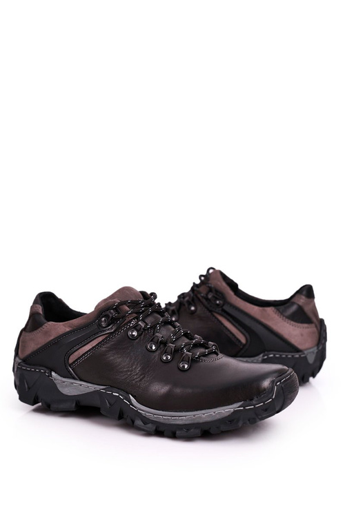 Чоловічі шкіряні трекінгові напівчеревики BEDNAREK чорні