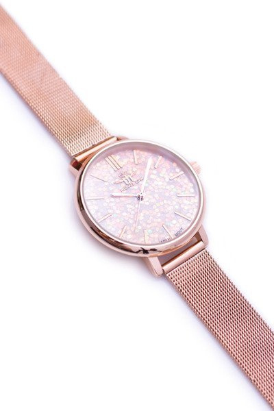 Жіночий годинник Michael John Pink Brocade Shield Rose Gold Eneli