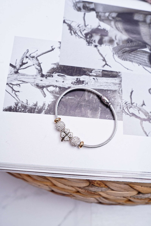 Жіночий браслет з цирконами золото Kirby Clover