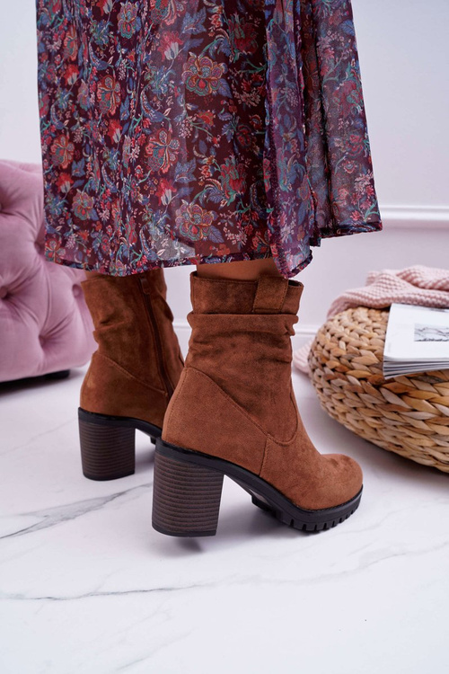 Жіночі чоботи на шпильці Camel Suede Celma