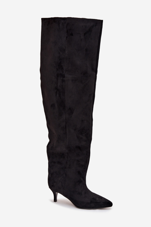 Чоботи жіночі на підборах чорні Ysolienne