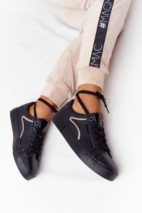 Жіночі шкіряні кросівки BIG STAR HH274078 чорно-золоті