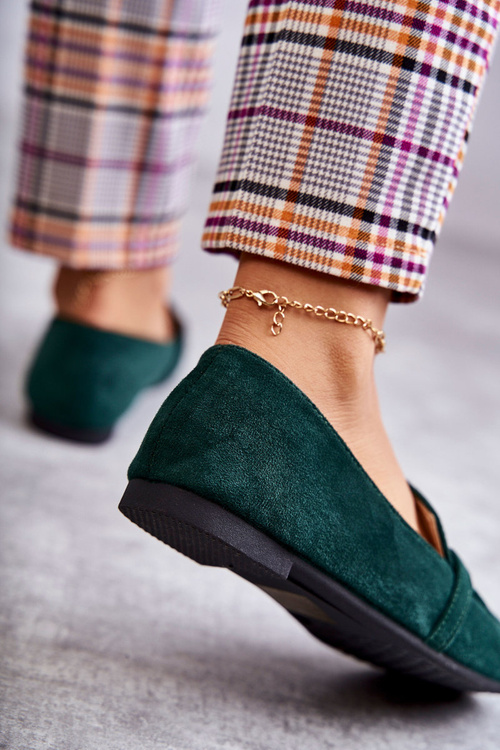 Замшеві класичні лофери Green Roddie