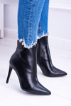 Чорні високі чоботи на шпильці Remos