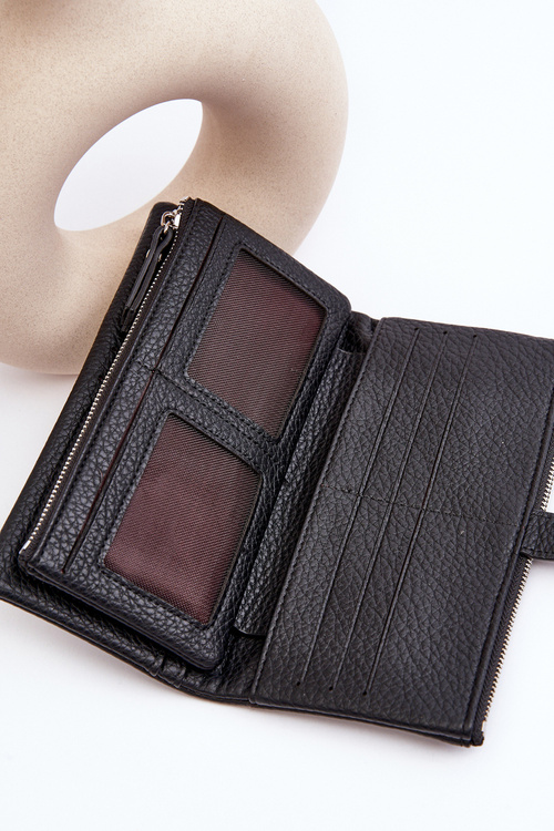 Жіночий місткий гаманець чорний Aenima