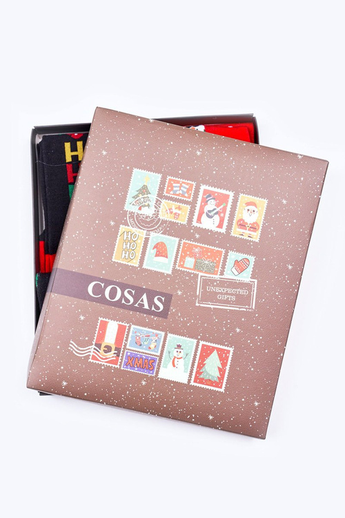 Новорічний набір чоловічих шкарпеток COSAS Black/Red