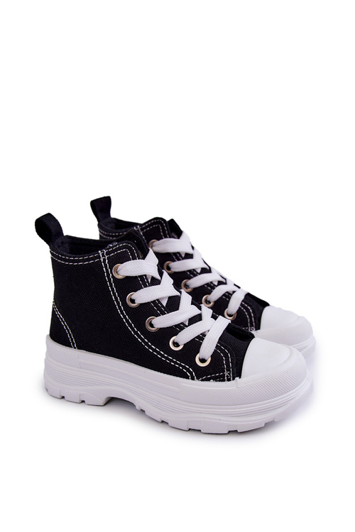 Дитячі високі кросівки чорно-білі Freeze