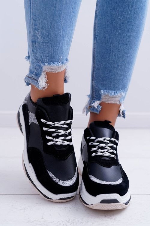 Спортивні жіночі туфлі на товстій підошві Чорні Remember