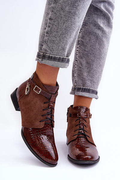 Жіночі шкіряні черевики Maciejka 5743A-02 Коричневі