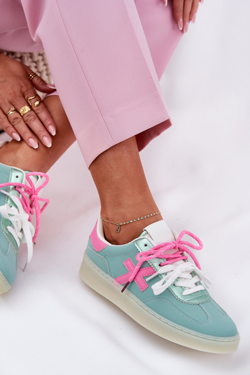 Низьке Жіноче Спортивне Взуття В Леопардовому М'ятно-Рожевому Zelevelis