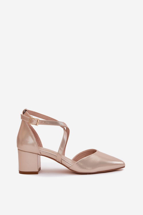 Туфлі На Каблуку З Еко Шкіри Золоті Sergio Leone SK830