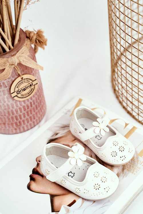 Дитячі балерини білі в квіточку