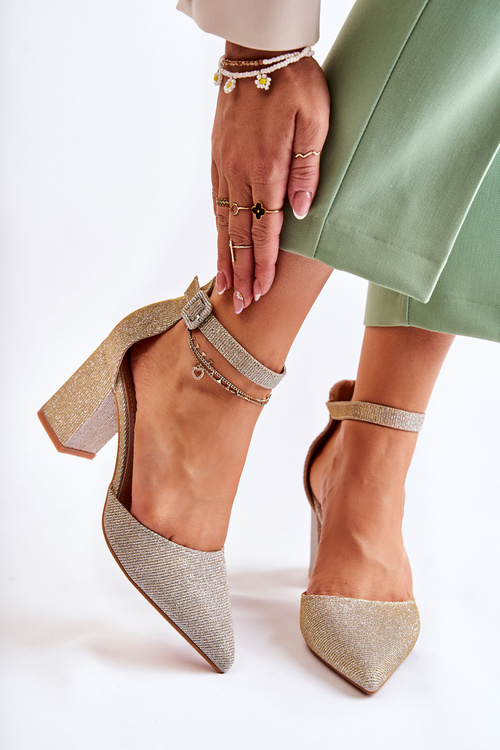 Блискучі човники на батончику Gold Amira