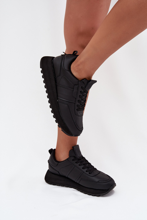 Жіночі Шкіряні Кросівки На Платформі Big Star OO274573 Hi-Poly System Чорні