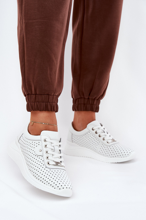 Жіноче Шкіряне Спортивне Взуття Vinceza 79532 Біле