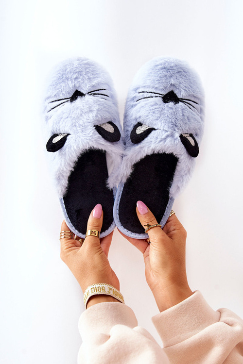 М'які котячі тапочки з вушками Blue Distty