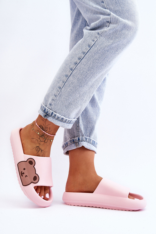 Жіночі легкі пінопластові тапочки з мотивом ведмедя, рожевий паризький колір