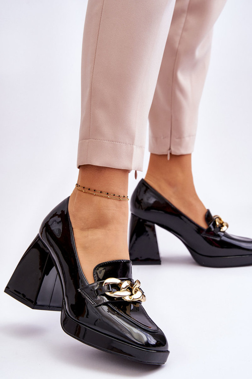 Човники на масивних підборах Чорні Nataly