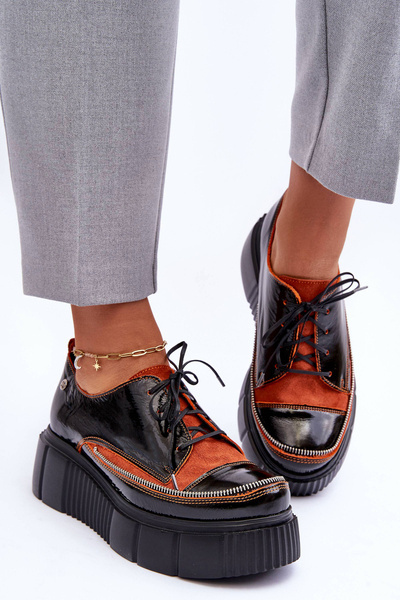 Жіночі шкіряні броги Maciejka 5074A-01 Чорні