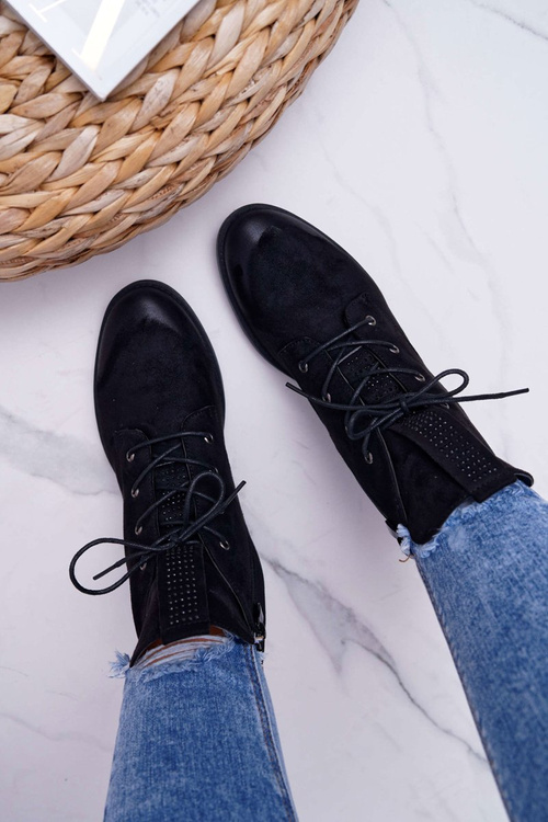 Жіночі високі чоботи чорні замшеві Barski 75-13