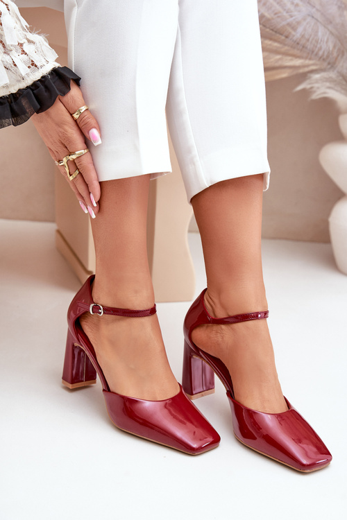 Туфлі на шпильці з лакованої еко шкіри Bordeaux Emindria