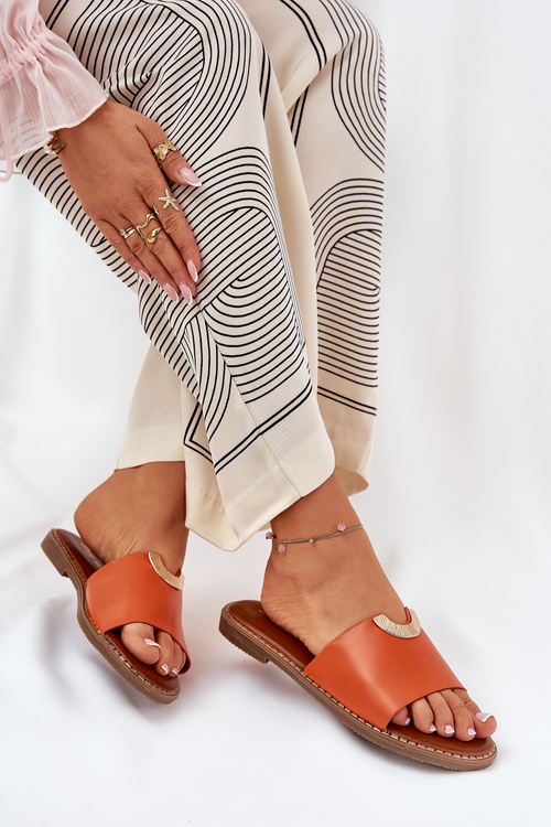 Жіночі Сандалі Еко Шкіра З Декоративними Деталями Помаранчеві Mevith