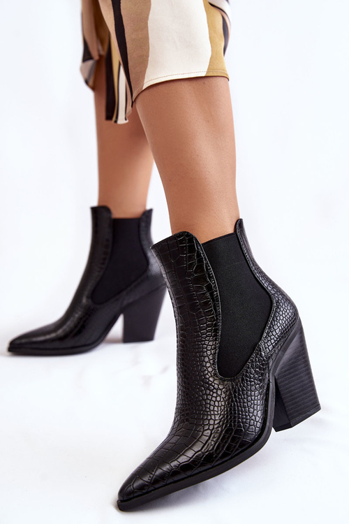 Жіночі ковбойські черевики Snakeskin Black Warren