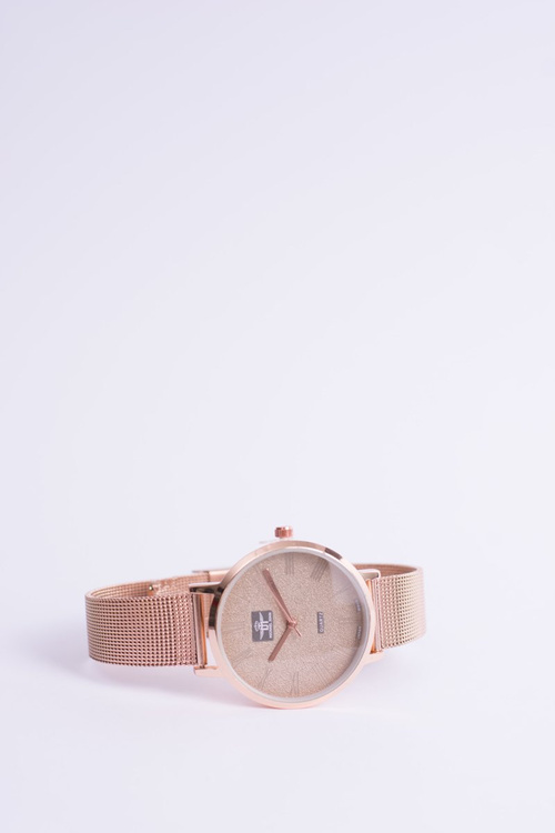 Жіночий годинник Michael John Elis Pink Gold / Gold Dial