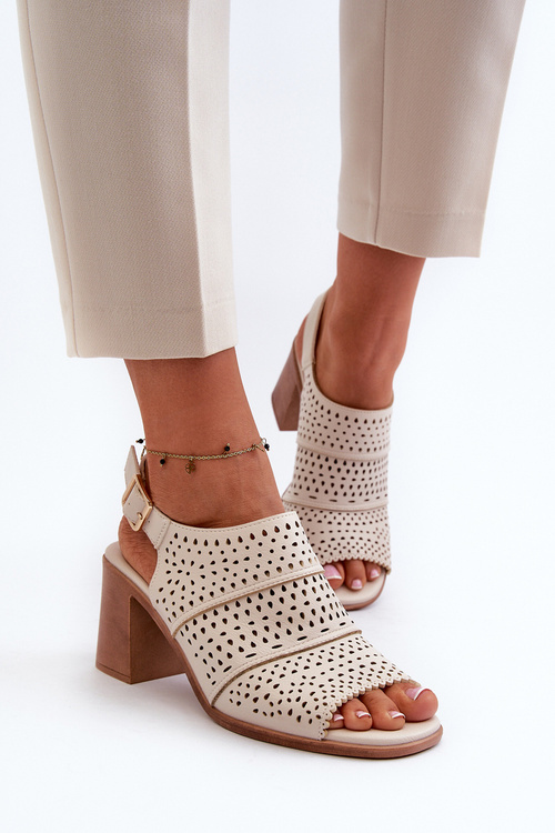 Ажурні босоніжки Sergio Leone SK872 Бежево-золоті