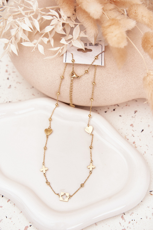 Кулонний ланцюжок з нержавіючої сталі золотий