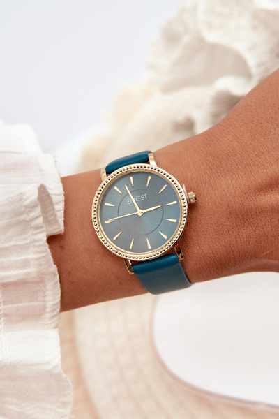 Годинник із штучним шкіряним ремінцем без нікелю, фіолетовий ERNEST E62155D