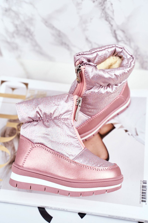 Жіночі снігові черевики теплі з натуральної вовни рожеві бульбашки