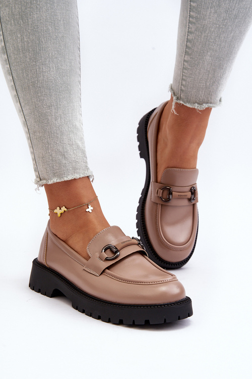 Жіночі бежеві мокасини Ledda зі штучної шкіри