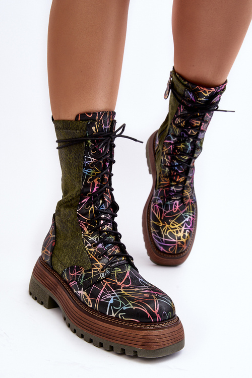 Жіночі робочі шкіряні черевики Maciejka 06203-09 Multicolor