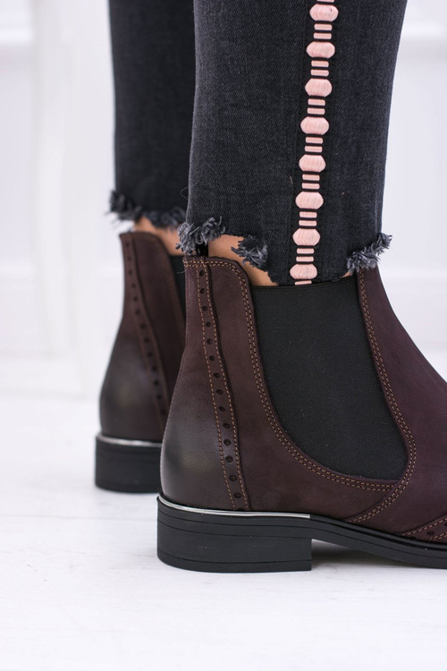 Жіночі темно-бордові шкіряні чоботи на шпильці Fields